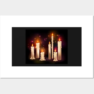 Burning Wax Candles Posters and Art